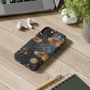 Aesthetic iPhone Case Celestial Phone Case for iPhone 15 14 13 Pro Max 12 Mini 11 XR 7 8 XS SE Sun Moon Star Aesthetic Tough Case Collage zdjęcie 9