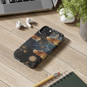 Funda estética para iPhone Funda de teléfono celestial para iPhone 15 14 13 Pro Max 12 Mini 11 XR 7 8 XS SE Sun Moon Star Estética Tough Case Collage imagen 9