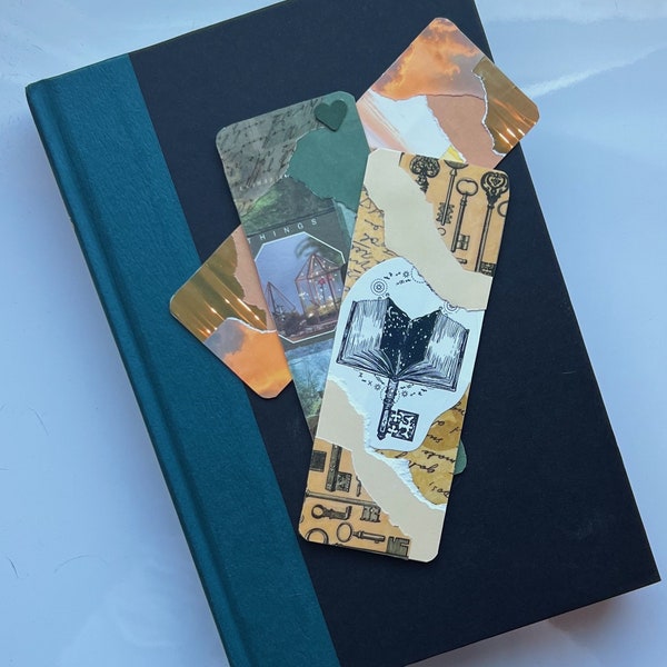 Handcrafted Aesthetic Collage Bookmarks - Gift Book Lover, Family, and Friends
