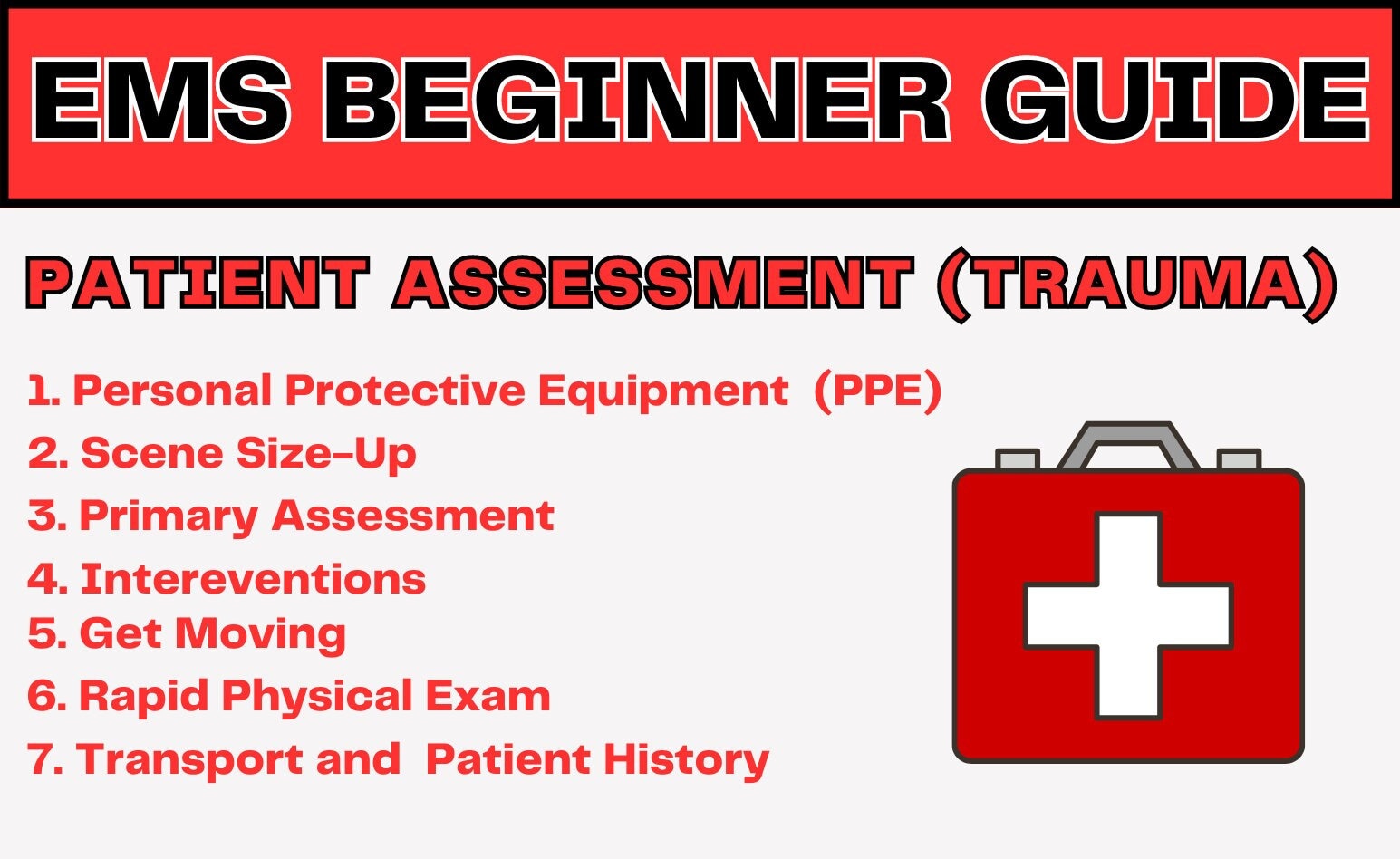 EMS Trauma Patient Assessment Guide Beginner Friendly Etsy
