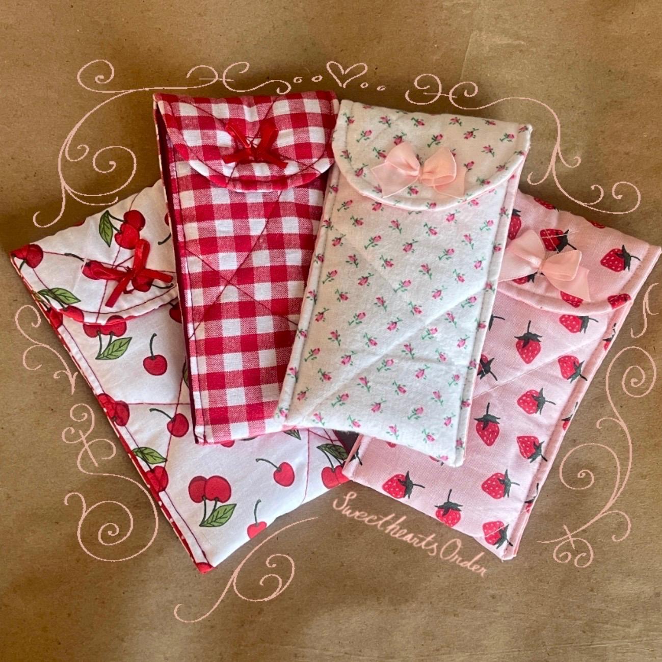Quilt lace glasses case cute sunglasses case lace bow coquette bag pink floral