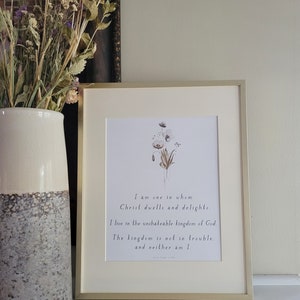 Dwells and Delights - Art Print - Neutral, Floral, Minimal Christian Wall Art - INSTANT Digital Download - 4+ sizes -James Bryan Smith Quote