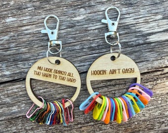 Stitch Marker Keychain with 20 Stitch Markers
