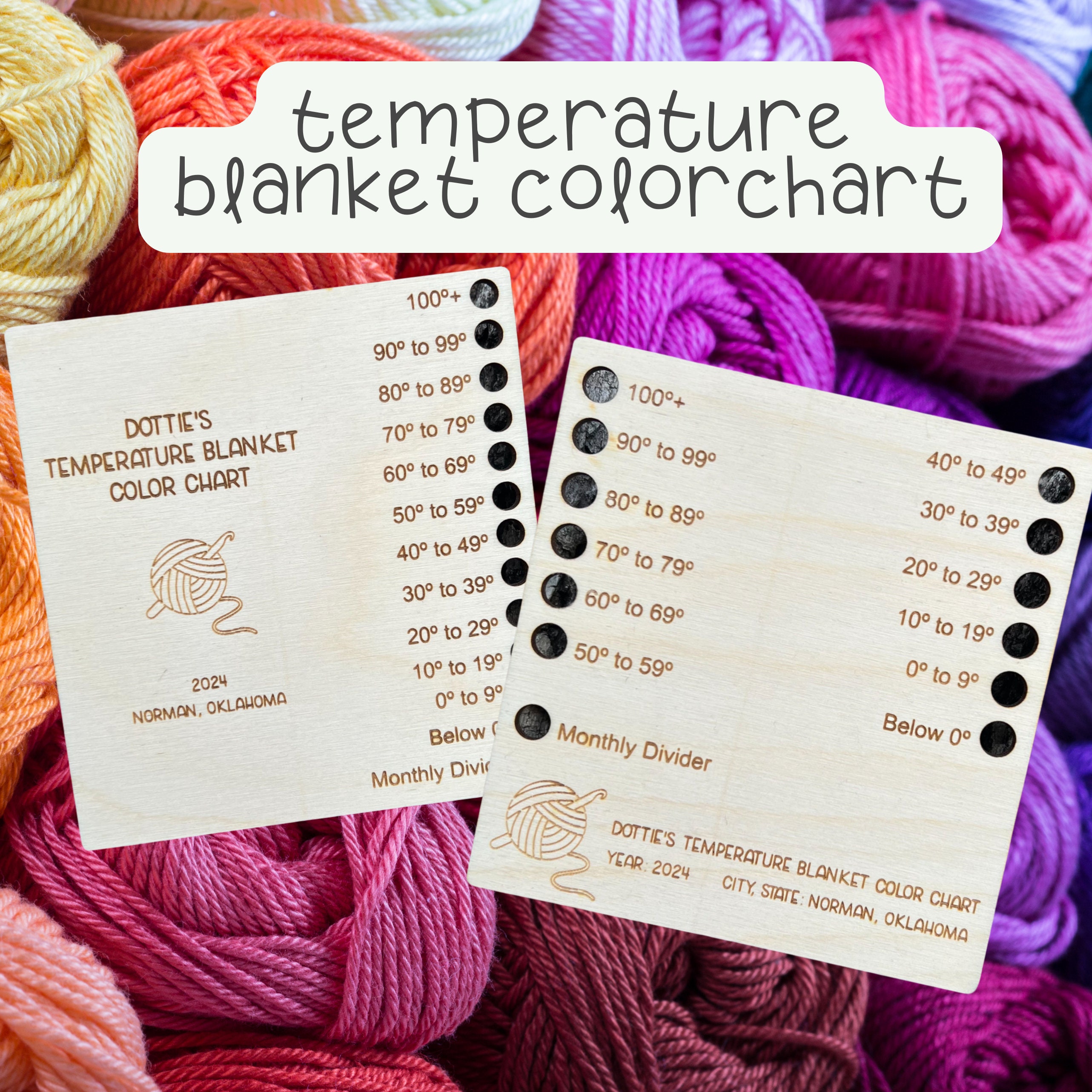 Personalized Temperature Blanket Color Chart 2024 Temperature Blanket