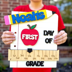 Personalized Back to School Sign for First Day of School Sign Interchangeable First Day of School Sign Last Day of School Sign for School