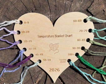 Personalized Heart Temperature Blanket Color Chart: Crochet/Knitting