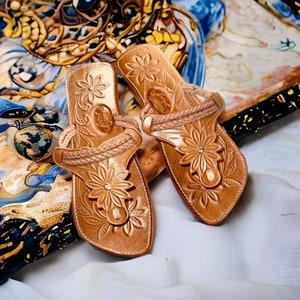 Floral Leather Sandals