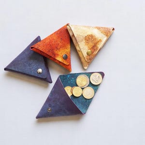 Portamonete in sughero fatto a mano/portamonete/portamonete triangolare fatto a mano/regalo
