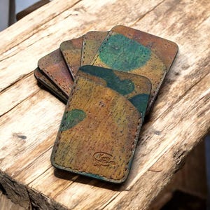 porte-cartes fait main en liège/Porte-cartes minimaliste/ portefeuille mince/portefeuille de poche  cadeau  lui ou elle/handmade card holder