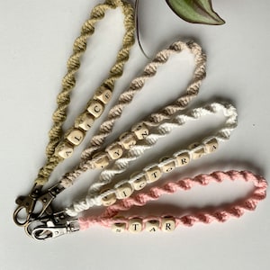 Personalized Macrame Keychain | Boho Macrame | Wristlet Keychain | Bridesmaid Gifts | New Car Gift | Gift Box | Car Accessories