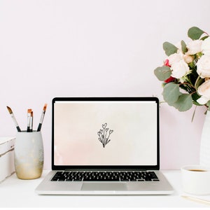 Aesthetic Desktop Wallpaper Warm Neutral Minimalist Laptop Background | Instant Download