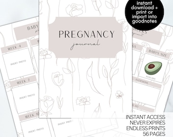 Digitaal zwangerschapsdagboek | Digitale zwangerschapsplanner | GoodNotes-planner | Babybult dagboek | Kraamcadeau | Zwangerschap dagboek