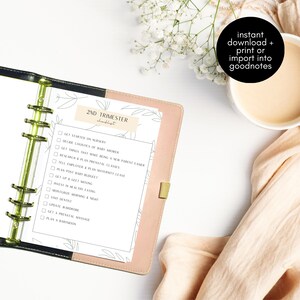 Op de afbeelding: Een checklist voor het tweede trimester van de zwangerschap, met taken zoals beginnen met de babykamer, beslissen over de logistiek van de babyshower, onderzoek doen naar zwangerschapscursussen en zwangerschapsverlof plannen.