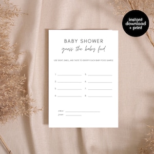 Errate das Babynahrung Spiel | Baby Shower Spiel | Babynahrung Spiel | Name der Babynahrung | Modernes Baby Shower Spiel | New Mom to Be | Werdende Mama