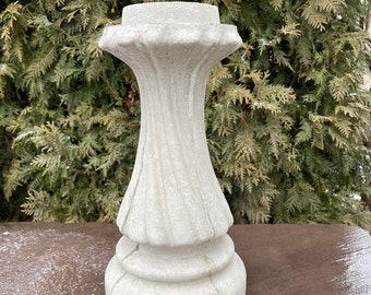 Concrete Pedestal Replacement 15" Tall Precast Part For Outdoor Scroll Style CMC Tiered Fountains Or Small Cement Birdbath Base