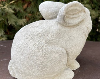 Outdoor Bunny Rabbit Garden Statue Large 10" Yard Sculpture Decor Concrete Lawn Ornament For Cement Stone Gift Idea Decoration