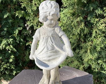 Bashful Betty Garden Statue Outdoor 22” Concrete Statuary Decor Cement Child Sculpture Girl Ornament Gift at Etsy