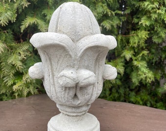 Tulip Flower Finial Foutain Top Decor 11" Concrete Statue Outdoor Cement Centerpiece Garden Spitter Stone Waterspout Feature Topper Ornament