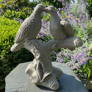 Outdoor Bird Garden Statue Large Concrete Dove Decor 15" Tall Cement Lawn Ornament Stone Yard Sculpture Art Decoration Cement Statuary