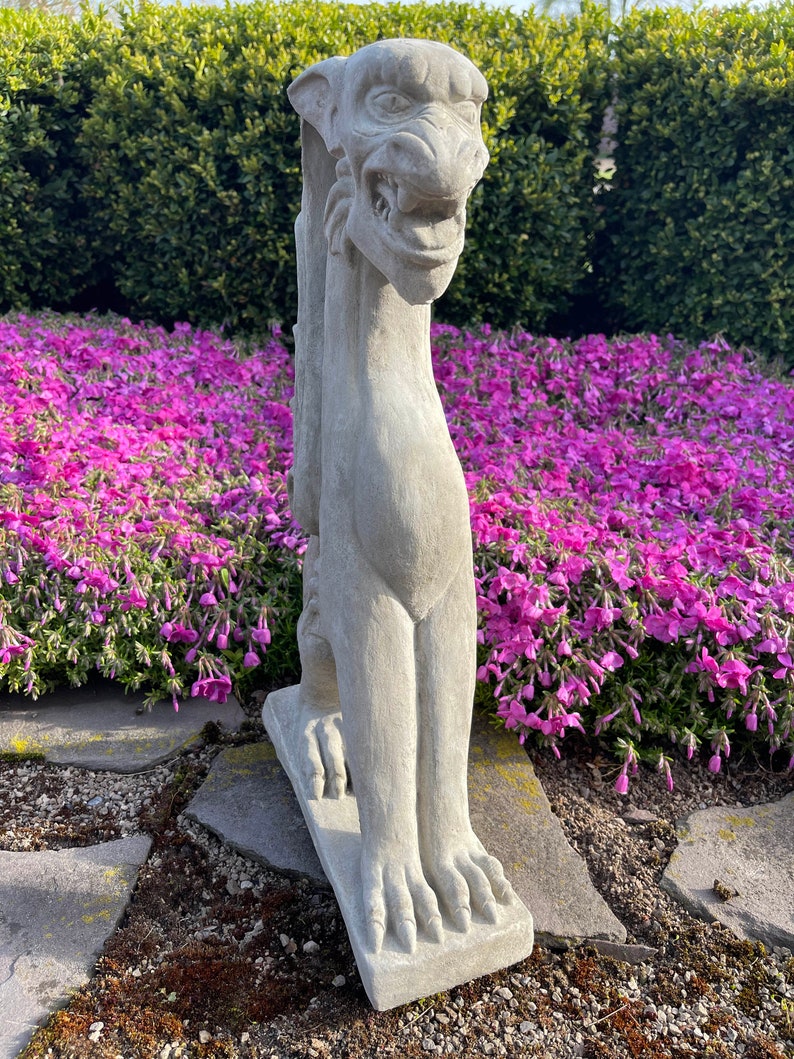 Large Concrete Gargoyle Statue 18" Griffin Gothic Garden Decor Yard Art ...