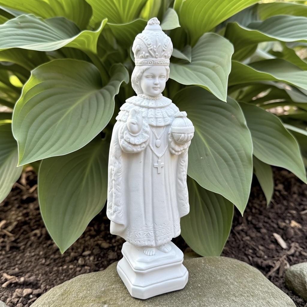 12 Inch Infant of Prague Statue - Outdoor Concrete Jesus Garden ...
