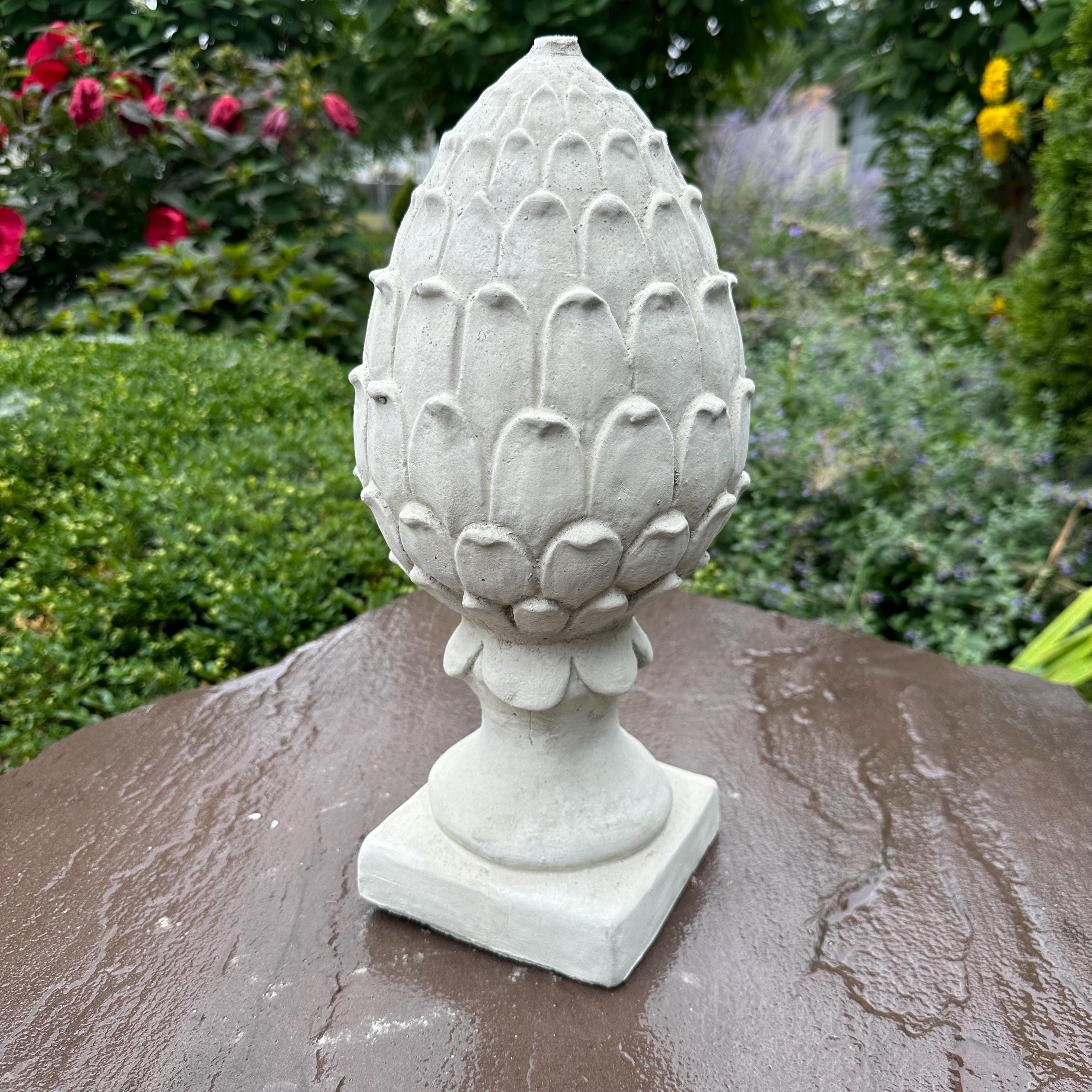 Concrete Artichoke Finial Fountain Top 14.5
