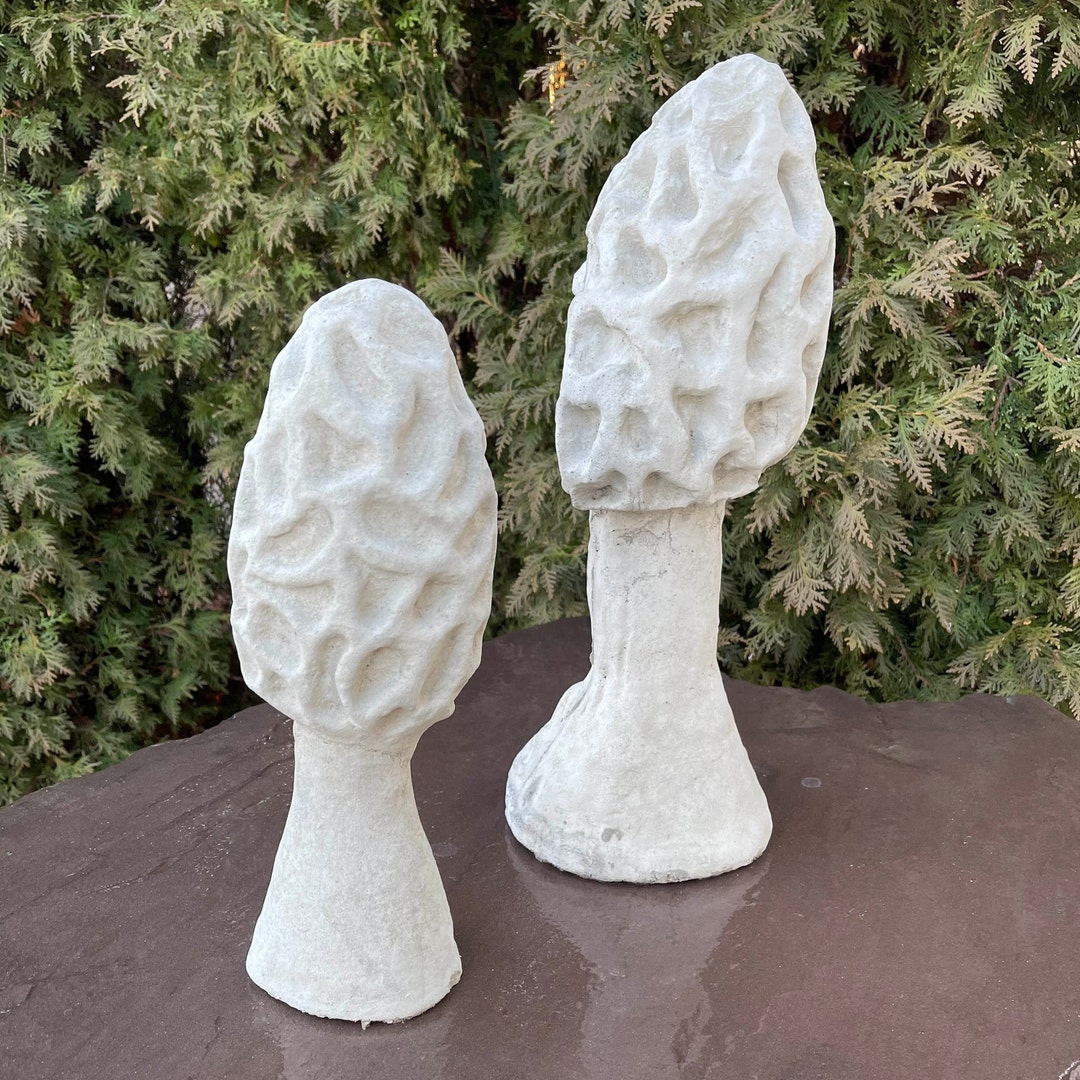 Concrete Morel Mushroom Garden Statue Decor 18 Cement Lawn Ornament Yard Sculptures Outdoor