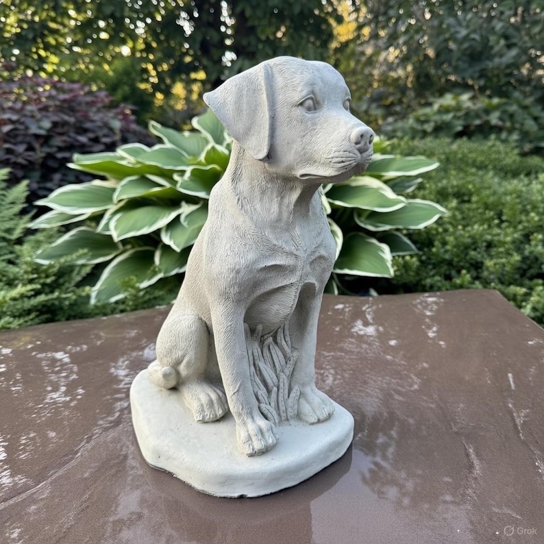 Large Concrete Labrador Garden Statue 14.5