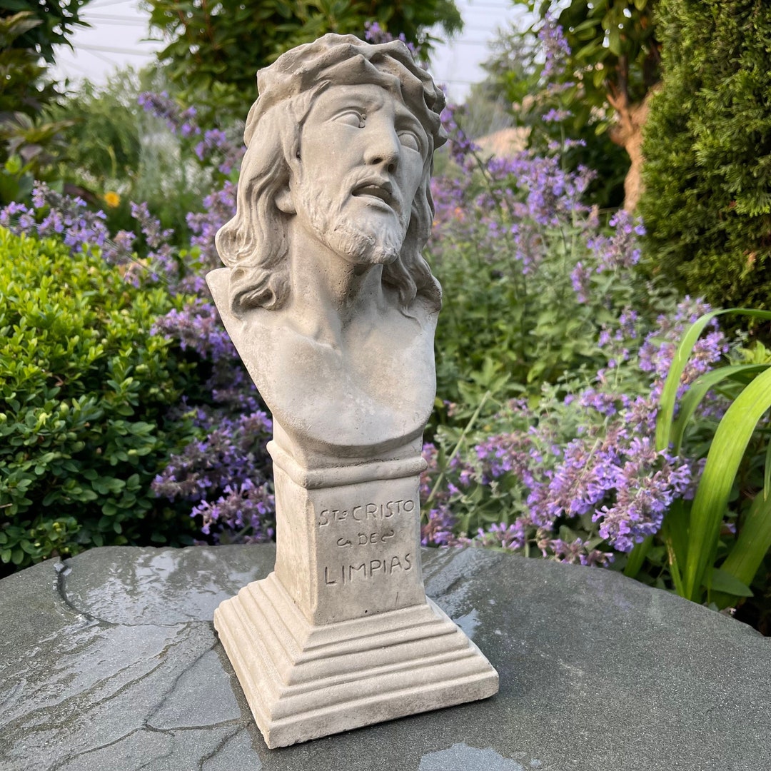 Outdoor Jesus Garden Statue of Concrete Christ 13.5 Cement Lawn