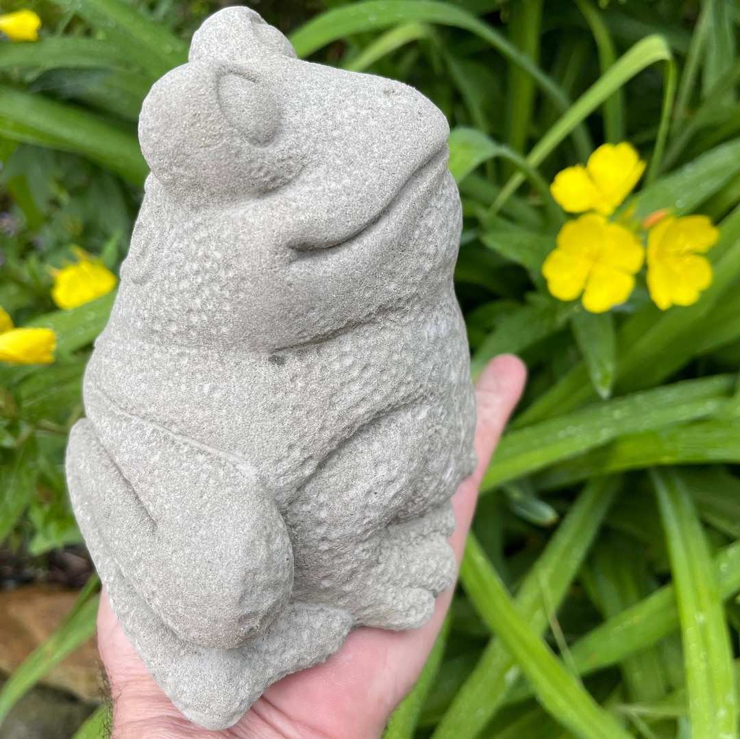 Concrete Frog Garden Statue Outdoor Cement 7 Toad Lawn Etsy