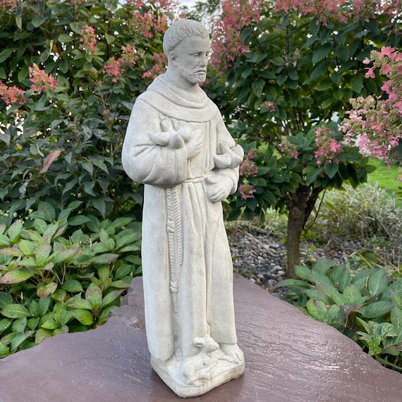 St Francis Garden Statue Outdoor Concrete 24 Saint of Assisi Large