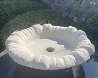 Concrete Fountain Bowl Replacement 13.5" Small Cement Catawba Tulip Basin Outdoor Water Feature Part For Sale   At