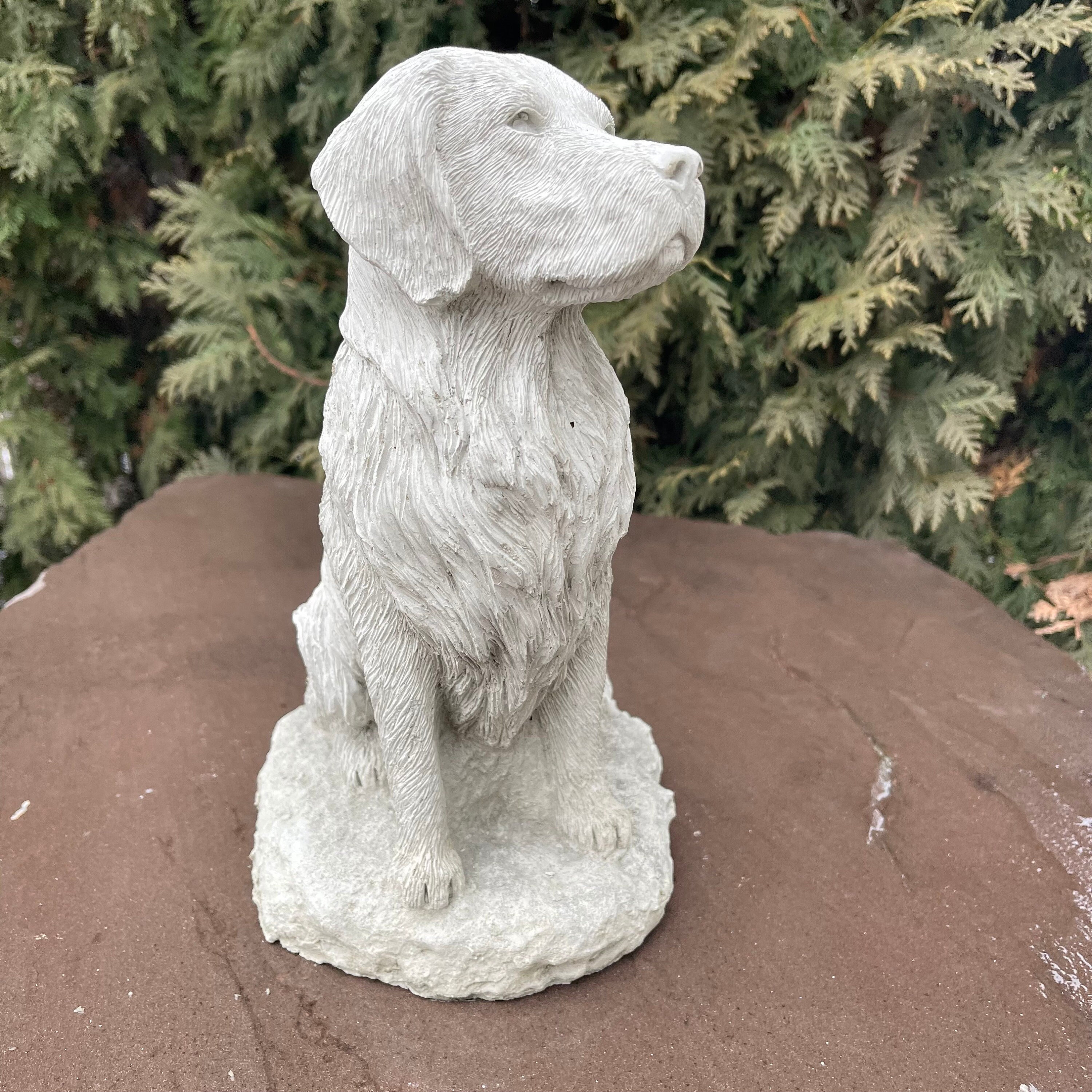 11” Golden Retriever Garden Statue - Outdoor Concrete 11” Golden Retriever Garden Statue - Outdoor Concrete