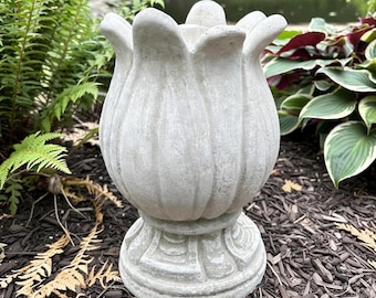 Concrete Tulip Fountain Top Replacement 10.5" Outdoor Garden Water Feature Repair Part Spitter Spout