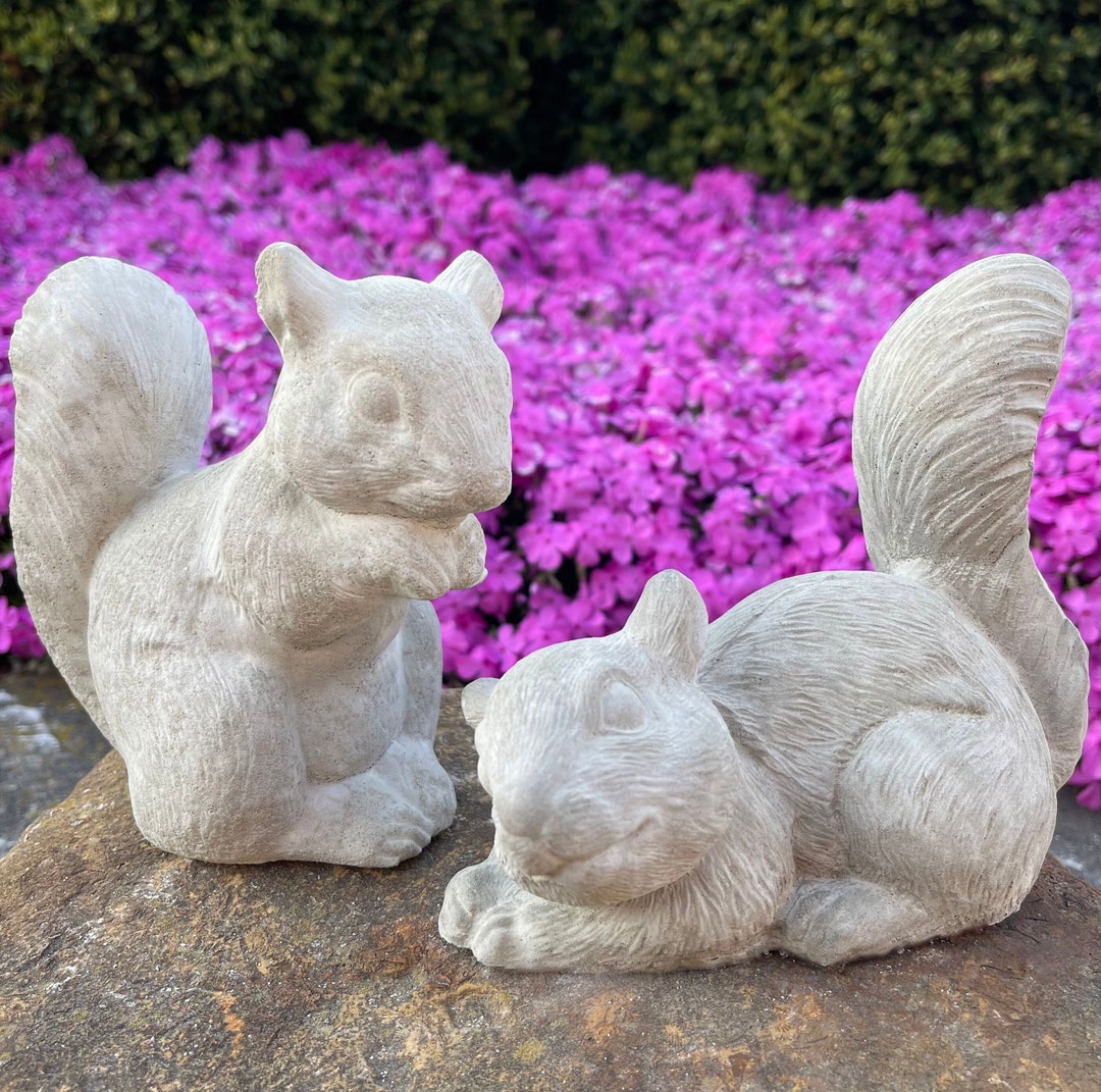 Concrete Squirrel Garden Ornament Statue Cement Outdoor Chipmunk Stone