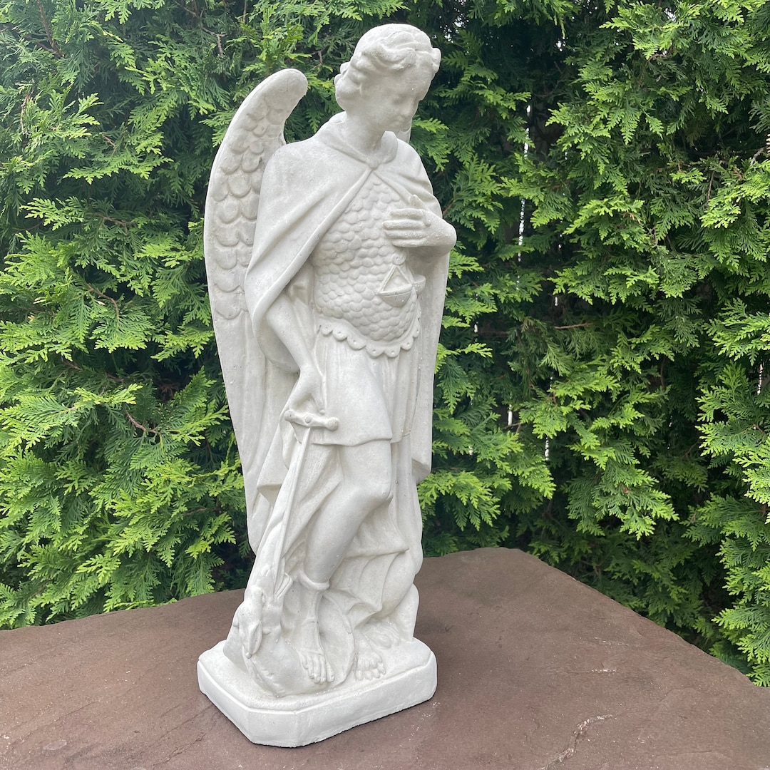 Large St Michael Garden Statue of Archangel 22 Outdoor Saint Guardian