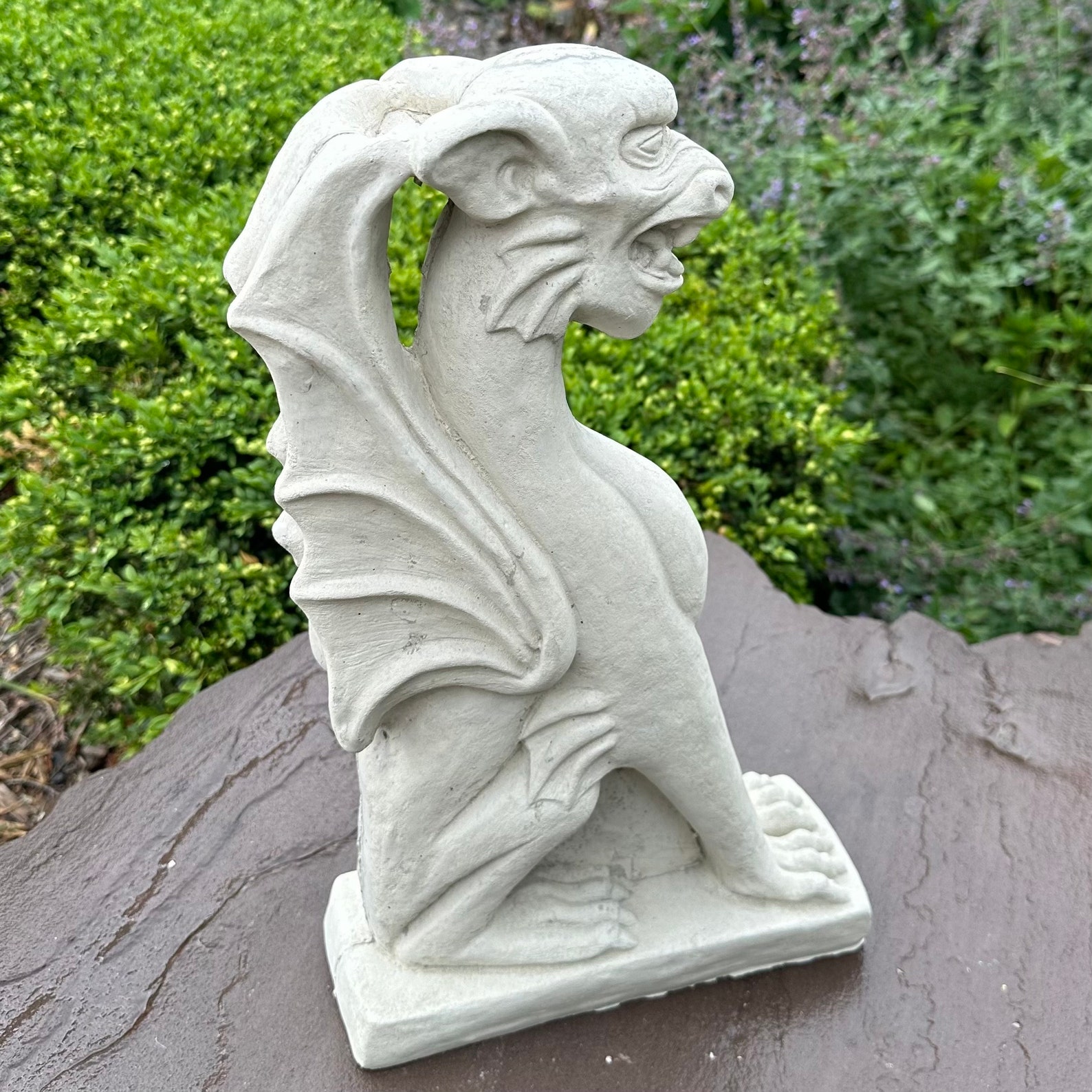 Large Concrete Gargoyle Statue 18" Griffin Gothic Garden Decor Yard Art ...