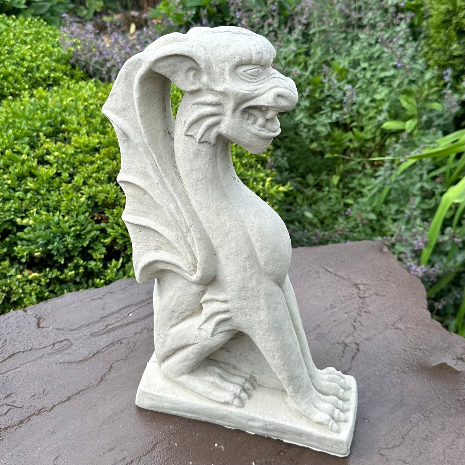Large Concrete Gargoyle Statue 18" Griffin Gothic Garden Decor Yard Art ...