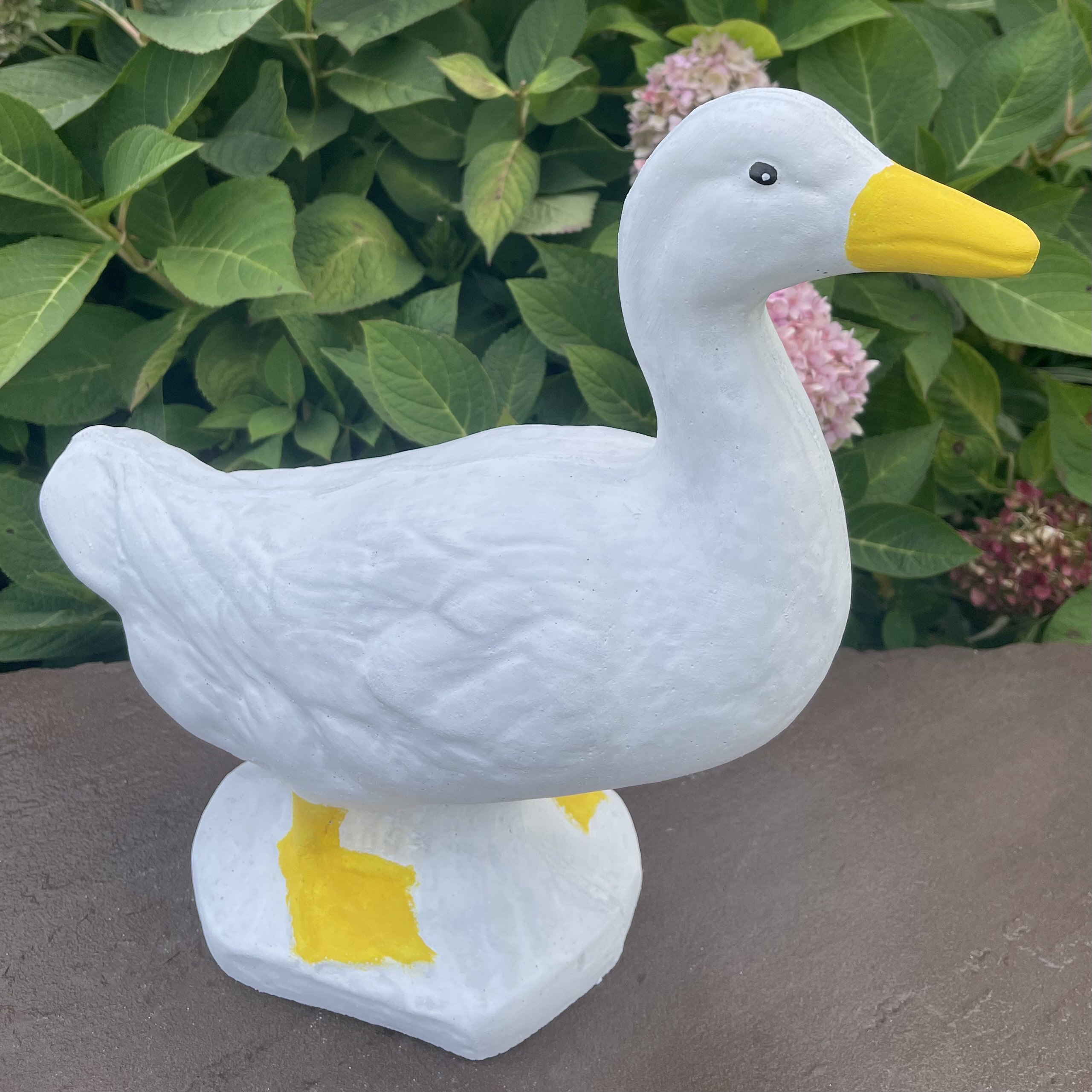 Concrete Duck Garden Statue Painted Outdoor Cement Animal Etsy