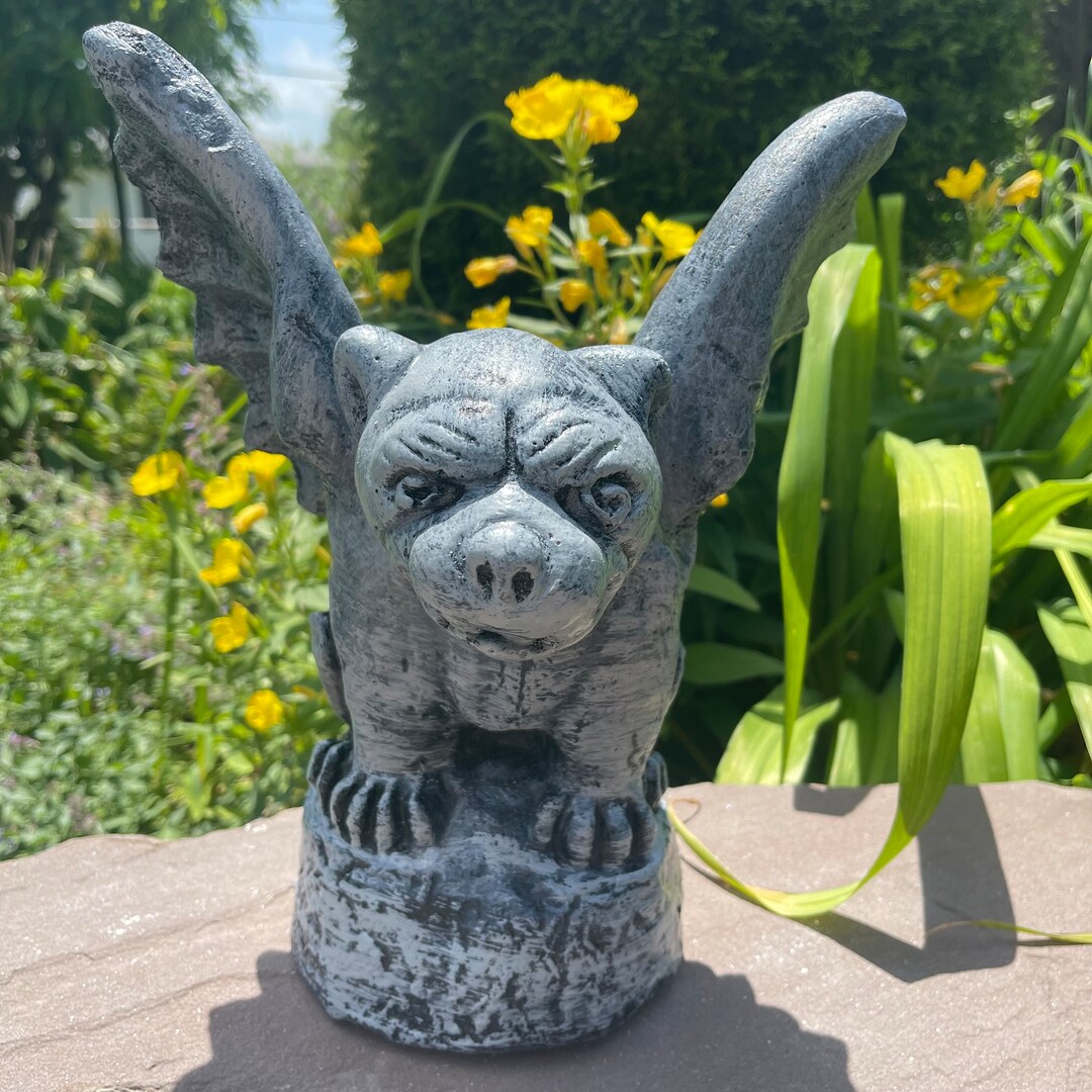 Concrete Gargoyle Statue Outdoor Cement Large 13 Etsy