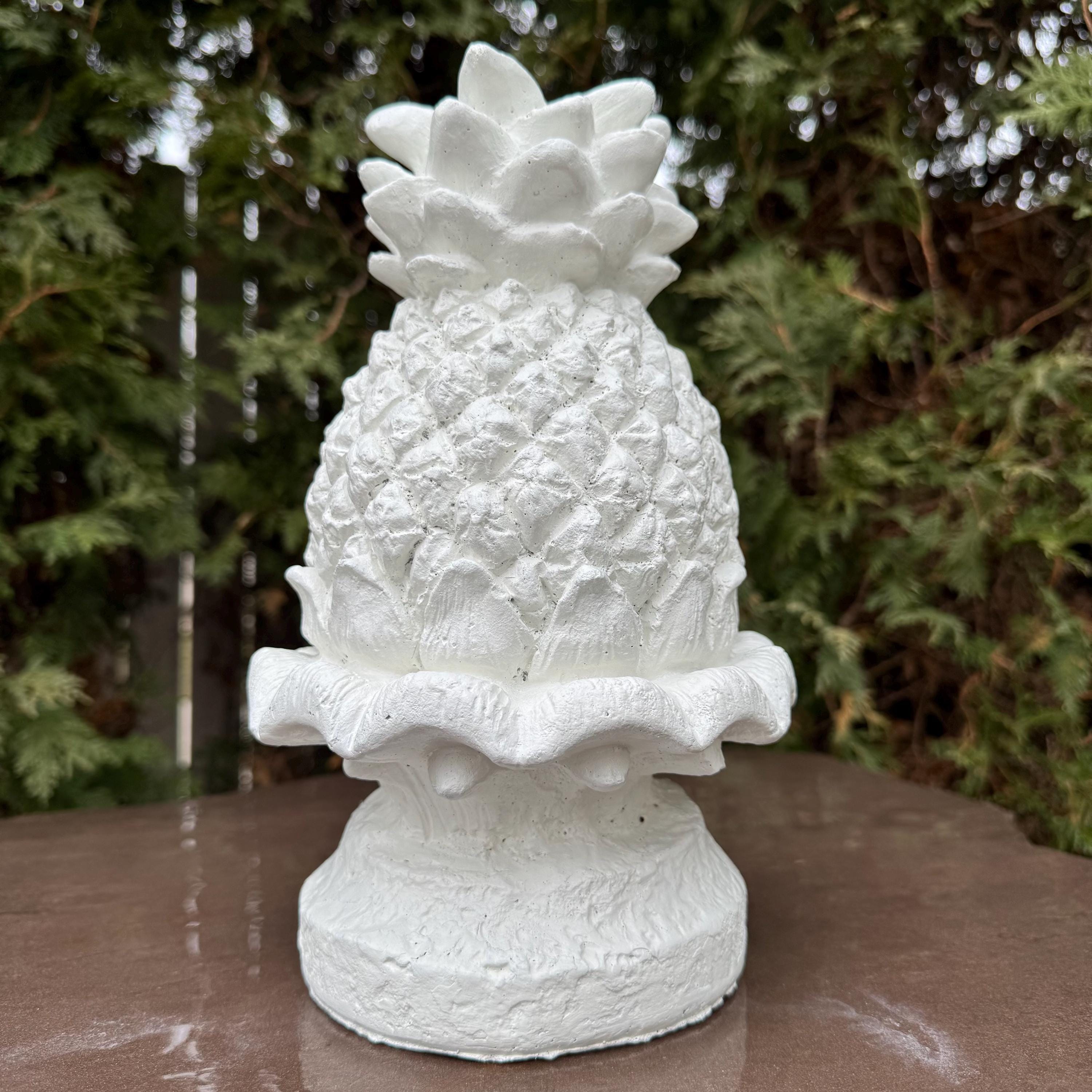11" Concrete Pineapple Fountain Top: Garden Water Feature Spout