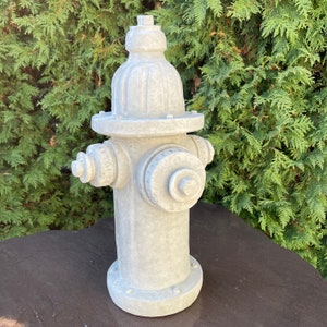 Concrete Fire Hydrant Statue For Dogs 18" Painted Outdoor Garden Sculpture Lawn Ornament Cement Yard Fireman Post Figurine  At