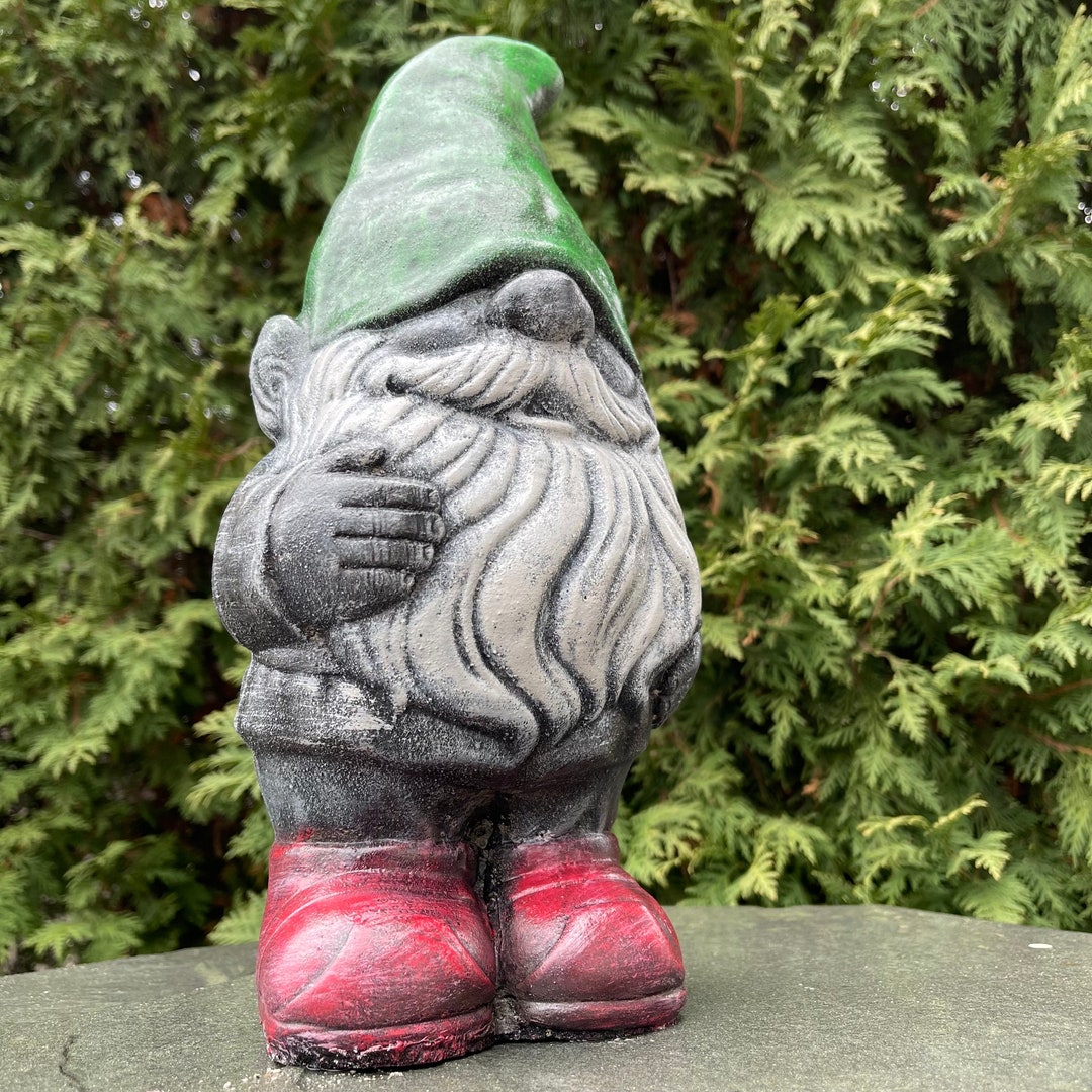 Outdoor Christmas Gnome Statue Large 14 Painted Concrete Etsy
