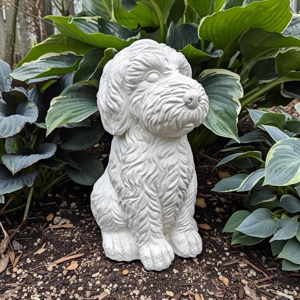 Large Labradoodle Garden Statue 15