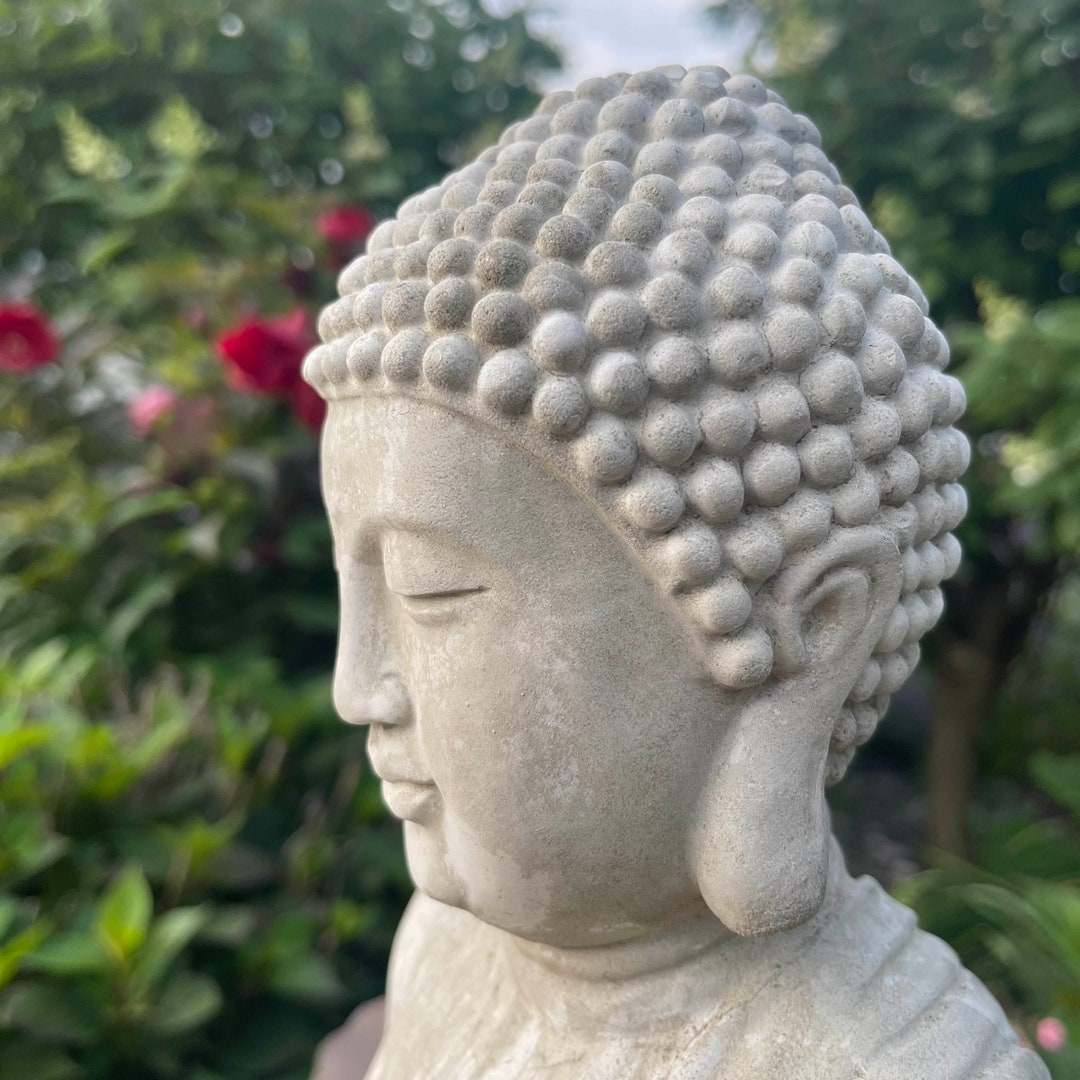 Large Buddha Garden Statue for Sale 16 Outdoor Concrete Etsy