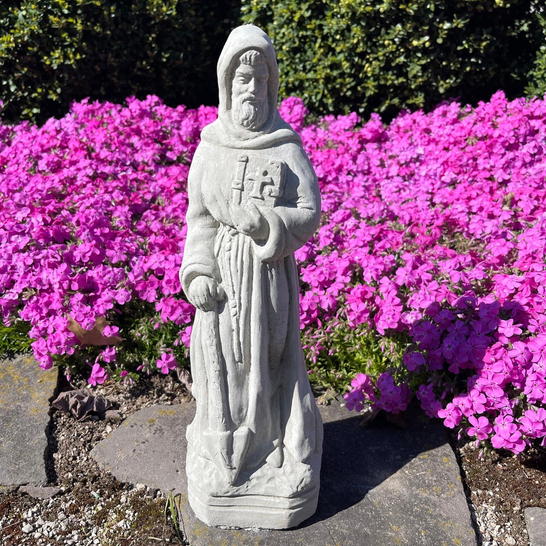 St Fiacre Garden Statue for Concrete Outdoor Sculpture the Etsy