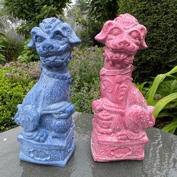 Concrete Foo Dog Statues Etsy