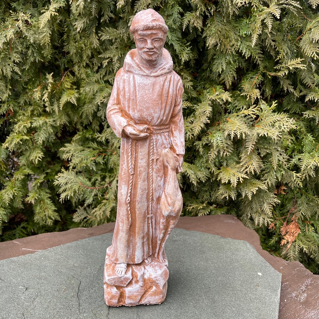Saint Francis Garden Statue Outdoor Concrete 17 St of Assisi Large Painted Yard Sculpture