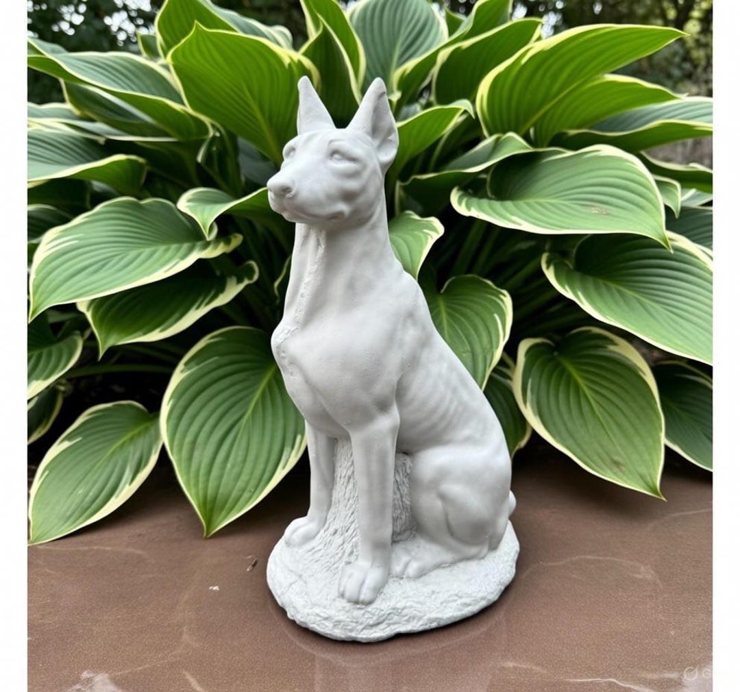 Statue Doberman En Résine Pour Jardin - Décoration Intérieure Et Extérieure Réaliste, 16.5x9x21.5 Cm