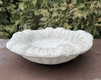 Small Concrete Bird Bath For Sale 13” Round Cement Birdbath Bowl For Outdoor Butterfly Puddler Decor
